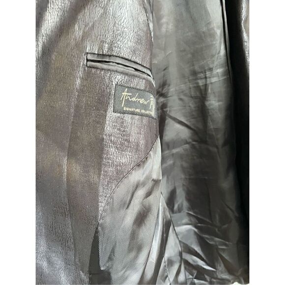 Fezza Men’s Sport Coat Black Size 44L Metallic Formal Party Wedding - Picture 6 of 11